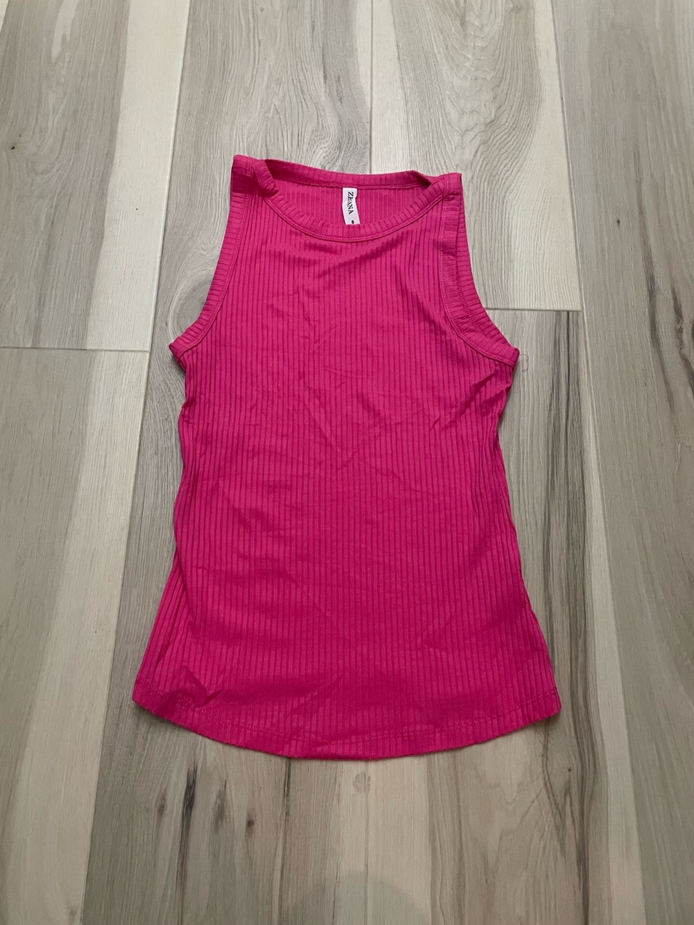 Zenana Outfitters Ribbed Tank Top - Bright Pink